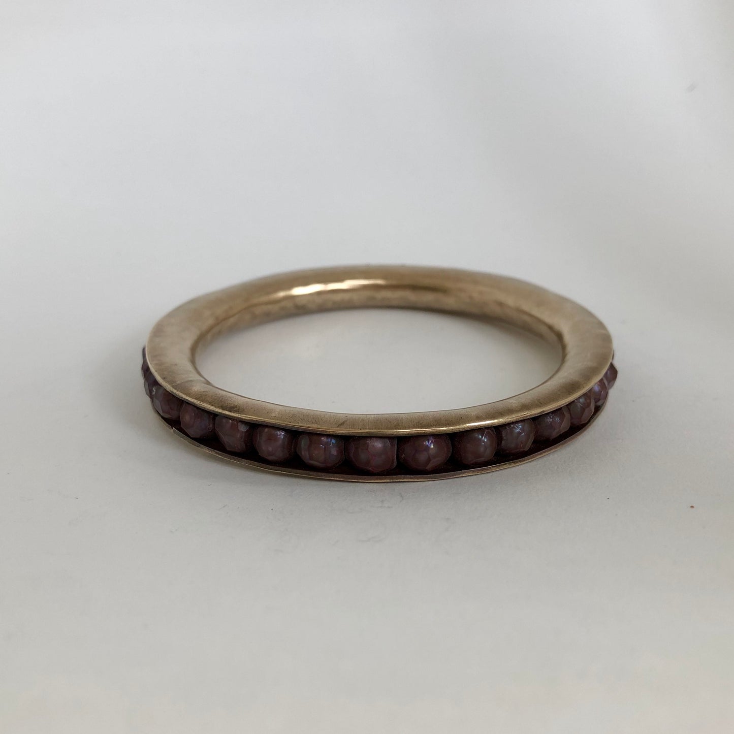 Bronze and Pearl Bangle Bracelet