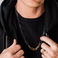 Load image into Gallery viewer, Heavyweight Black and Gold Chain Necklace